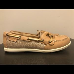 Sperry Boat Shoes Gold Glitter